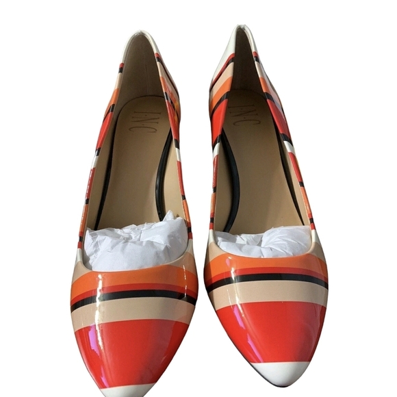 INC Womens Zitah Red Patent Striped Pumps - Picture 3 of 4